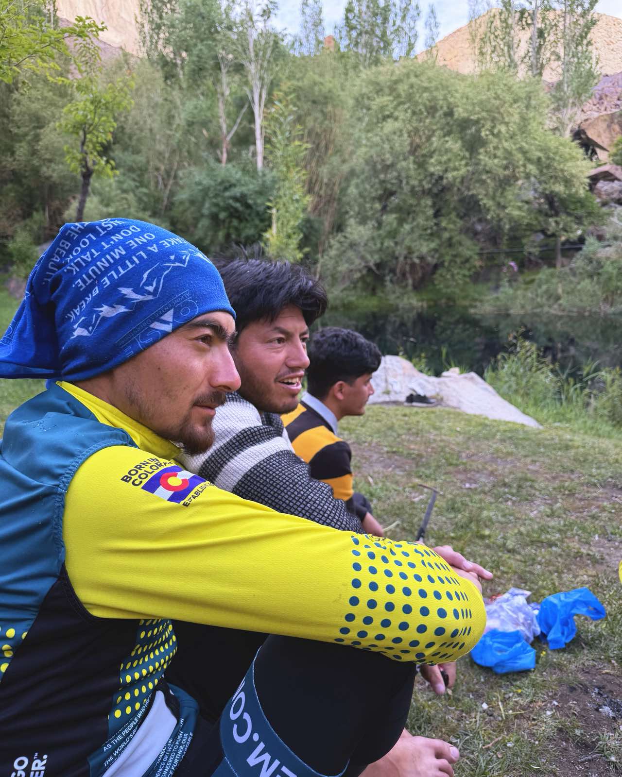 M Hassan streamside with Ejju