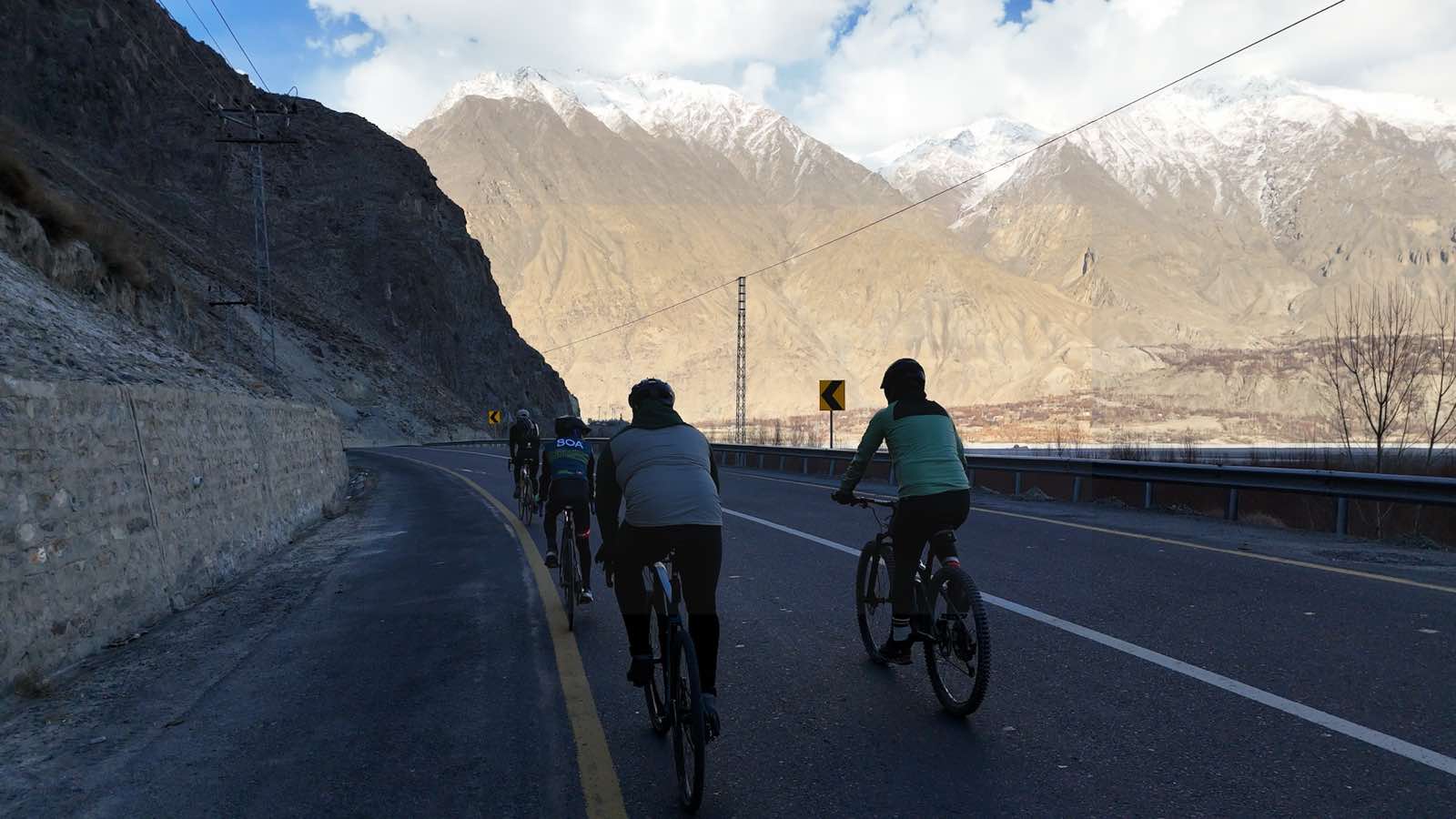 Riding the road towards Upper Kachura